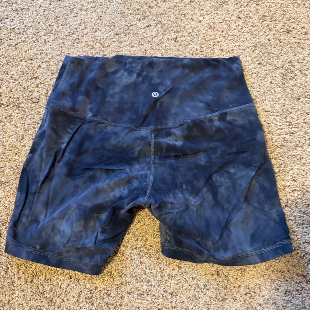 lululemon gray Tie-Dye Bike Shorts